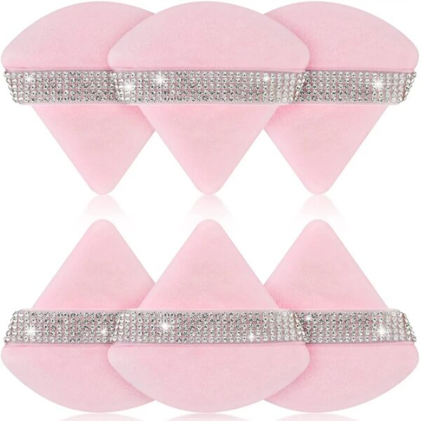 Set 3pz Spugne Trucco Triangolari Rosa - Puff Fondotinta Cipria Blender