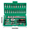 Set 46pz bussole attacco 1/4 cricchetto inserti esagonali metrici auto officina