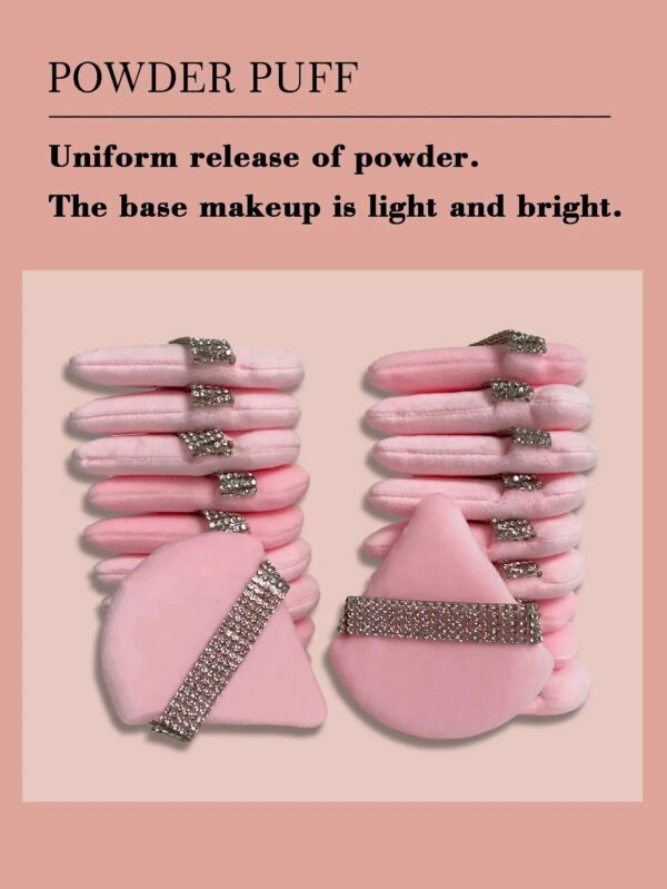 Set 3pz Spugne Trucco Triangolari Rosa - Puff Fondotinta Cipria Blender