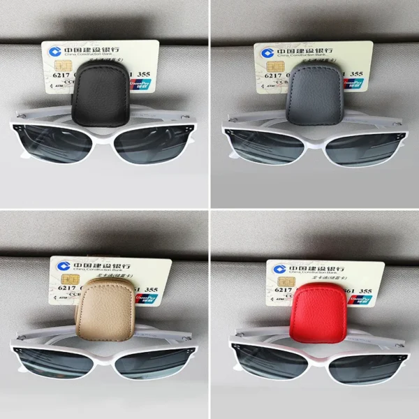 S818ddeff3df642c0ad9eada01338c5f2a Porta Occhiali Auto in Pelle con Clip Parasole Supporto Occhiali da Sole