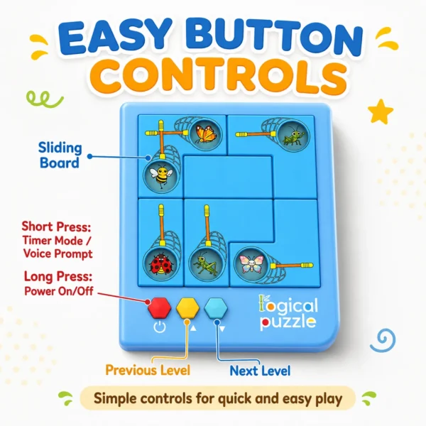 S8232fa8fab5448f8a5439b08b235e2c1o Catch the Bug Puzzle Scorrevole Logico Gioco Educativo Bambini 4+ Anni