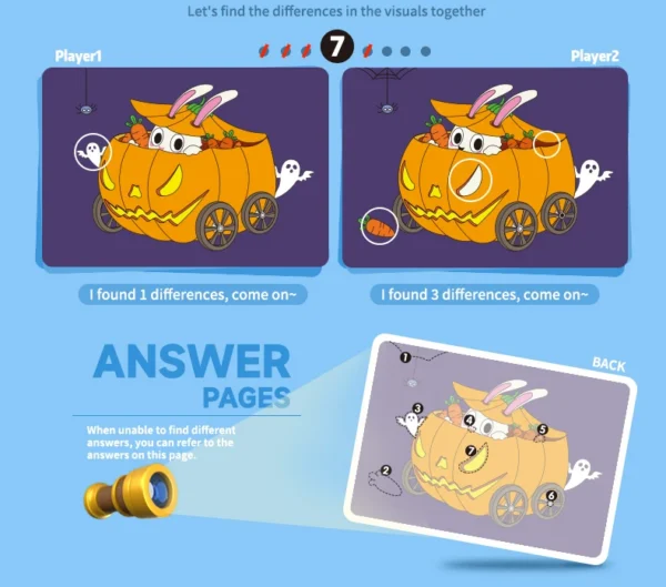 3 Giochi Trova Differenze Bambini 30 Carte Cancellabili Riutilizzabili