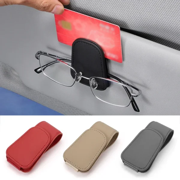 Portaocchiali Auto Universale per Aletta Parasole Clip Carte Biglietti Penna