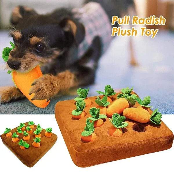 Tappeto Annusa per Cani Snuffle Mat Gioco Olfattivo Interattivo Peluche Carote