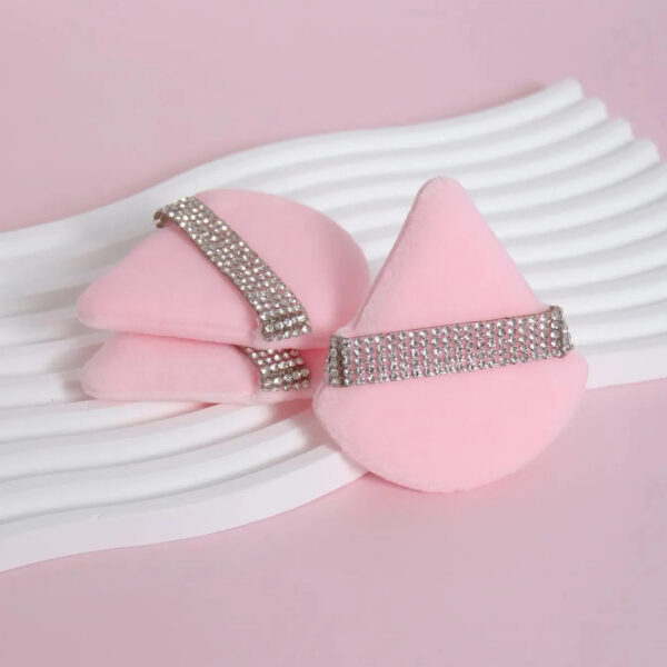 Set 3pz Spugne Trucco Triangolari Rosa - Puff Fondotinta Cipria Blender