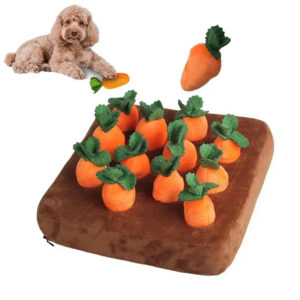 Tappeto Annusa per Cani Snuffle Mat Gioco Olfattivo Interattivo Peluche Carote