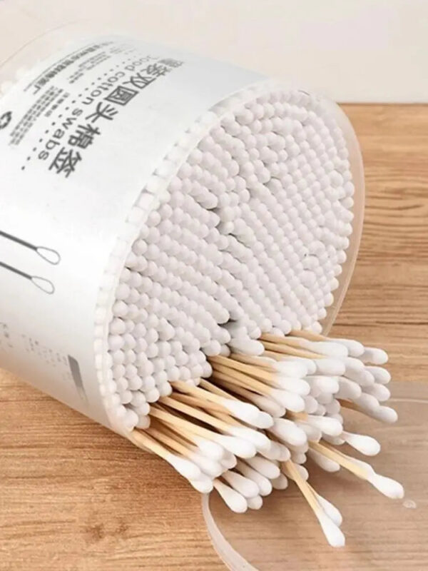 100/500/1000 pz Cotton Fioc Doppia Testa in Legno - Bastoncini Cotone per Trucco Naso Orecchie