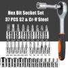 Set 46pz bussole attacco 1/4 cricchetto inserti esagonali metrici auto officina
