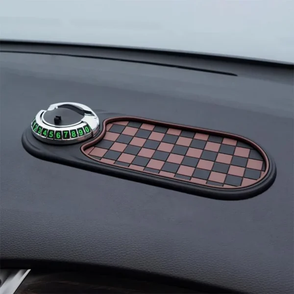 Tappetino Antiscivolo Cruscotto Auto Porta Cellulare Vassoio Portaoggetti Numero Parcheggio