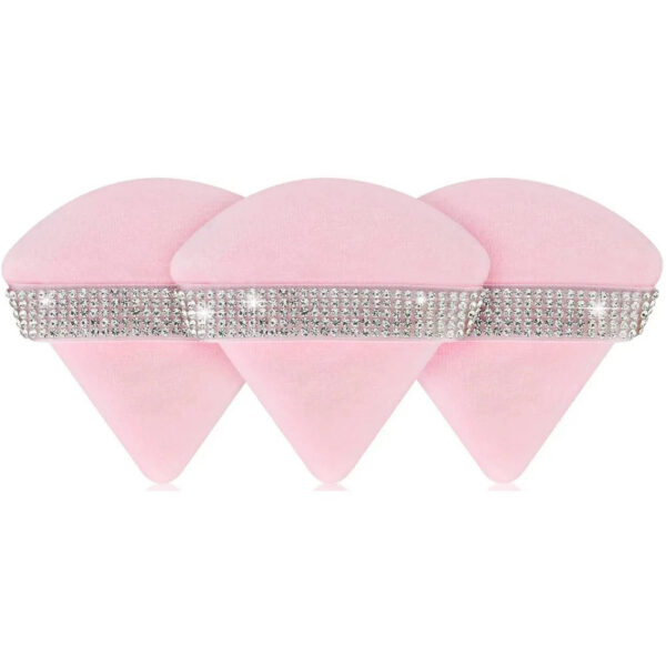 Set 3pz Spugne Trucco Triangolari Rosa - Puff Fondotinta Cipria Blender