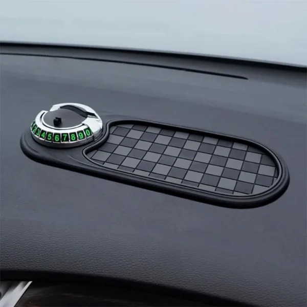 Tappetino Antiscivolo Cruscotto Auto Porta Cellulare Vassoio Portaoggetti Numero Parcheggio