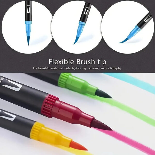Set Pennarelli Acquerello Doppia Punta Pennello+Punta Fine 24 Colori Regalo Natale