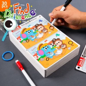 3 Giochi Trova Differenze Bambini 30 Carte Cancellabili Riutilizzabili