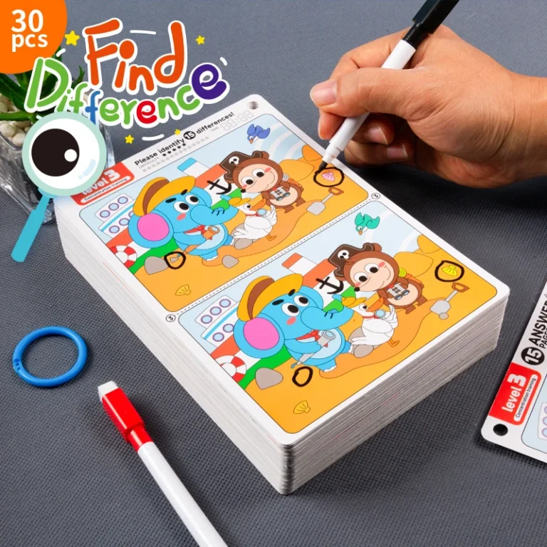 3 Giochi Trova Differenze Bambini 30 Carte Cancellabili Riutilizzabili