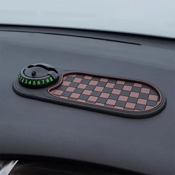 Tappetino Antiscivolo Cruscotto Auto Porta Cellulare Vassoio Portaoggetti Numero Parcheggio