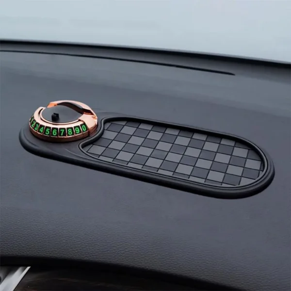 Tappetino Antiscivolo Cruscotto Auto Porta Cellulare Vassoio Portaoggetti Numero Parcheggio