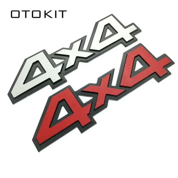 Emblema 3D 4WD 4x4 Adesivo Alluminio Cromato Parafango Auto SUV Pickup